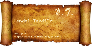 Mendel Teréz névjegykártya